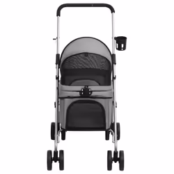 Passeggino Cani Pieghevole Grigio 76x50x100cm Tessuto Oxfordcod mxl 73224 - Vista aggiuntiva 3