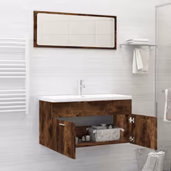 Set Mobili da Bagno 2 pz Rovere Fumo in Legno Multistratocod mxl 129225 - Vista aggiuntiva 3