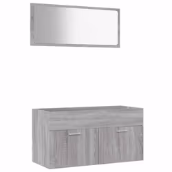 Set Mobili da Bagno 2 pz Grigio Sonoma in Legno Multistratocod mxl 105302 - Vista aggiuntiva 2