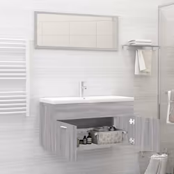 Set Mobili da Bagno 2 pz Grigio Sonoma in Legno Multistratocod mxl 105302 - Vista aggiuntiva 3