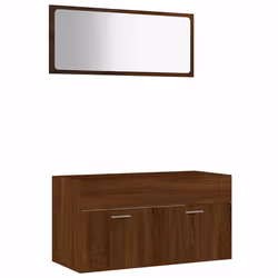 Set Mobili da Bagno 2 pz Rovere Marrone in Legno Multistratocod mxl 81302 - Vista aggiuntiva 2
