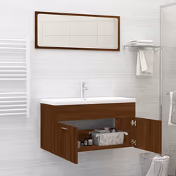 Set Mobili da Bagno 2 pz Rovere Marrone in Legno Multistratocod mxl 81302 - Vista aggiuntiva 3