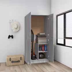 vidaXL Armadio Grigio Sonoma 82,5x51,5x180 cm in Legno Multistrato - Vista aggiuntiva 3