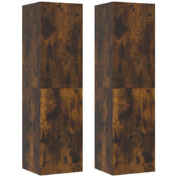 Vidaxl - Mobili Porta tv a Parete 2 pz Rovere Fumo 30,5x30x110 cm