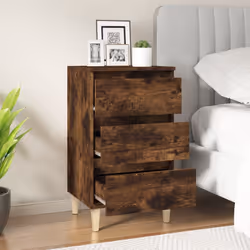 Comodino Rovere Fumo 40x35x70 cm Legno Multistratocod mxl 102295