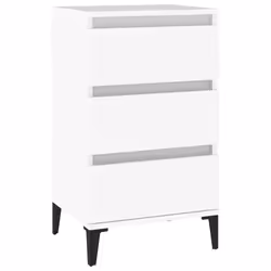 vidaXL Comodino Bianco 40x35x70 cm in Legno Multistrato - Vista aggiuntiva 2