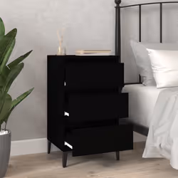 Comodino Nero 40x35x70 cm in Legno Multistratocod mxl 127316 - Vista aggiuntiva 3