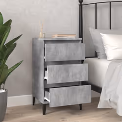 Comodino Grigio Cemento 40x35x70 cm in Legno Multistratocod mxl 79891 - Vista aggiuntiva 3
