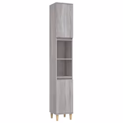Armadietto Bagno Grigio Sonoma 30x30x190cm in Legno Multistratocod mxl 81559