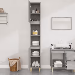 Armadietto Bagno Grigio Sonoma 30x30x190cm in Legno Multistratocod mxl 81559