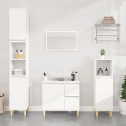Vidaxl - Mobile da Bagno, Armadietto da Bagno Bianco 30x30x100 cm in Legno Multistrato 4118