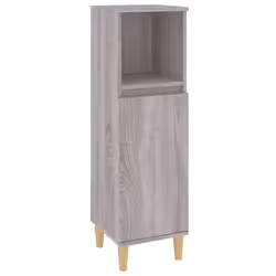 Armadietto Bagno Grigio Sonoma 30x30x100cm in Legno Multistratocod mxl 79799 - Vista aggiuntiva 2