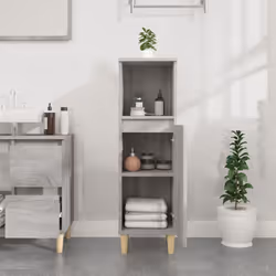 Armadietto Bagno Grigio Sonoma 30x30x100cm in Legno Multistratocod mxl 79799 - Vista aggiuntiva 3