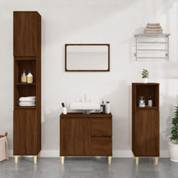 Armadietto Bagno Rovere Marrone 30x30x100 cm Legno Multistratocod mxl 103801