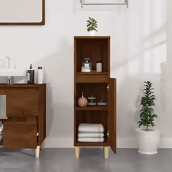 Armadietto Bagno Rovere Marrone 30x30x100 cm Legno Multistratocod mxl 103801 - Vista aggiuntiva 3