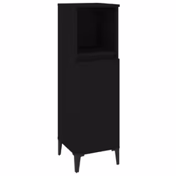 Armadietto da Bagno Nero 30x30x100 cm in Legno Multistratocod mxl 102307