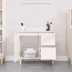 vidaXL Armadietto da Bagno Bianco 65x33x60 cm in Legno Multistrato - Vista aggiuntiva 3