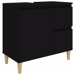 Armadietto da Bagno Nero 65x33x60 cm in Legno Multistratocod mxl 126258 - Vista aggiuntiva 2