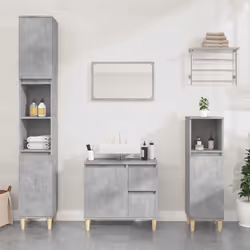 Armadietto da Bagno Grigio Cemento 65x33x60cm Legno Multistratocod mxl 103827