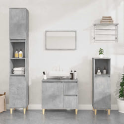 Armadietto da Bagno Grigio Cemento 65x33x60cm Legno Multistratocod mxl 103827