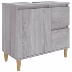 Armadietto Bagno Grigio Sonoma 65x33x60 cm in Legno Multistratocod mxl 103504 - Vista aggiuntiva 2