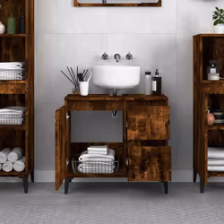 Armadietto Bagno Rovere Fumo 65x33x60 cm in Legno Multistratocod mxl 79200 - Vista aggiuntiva 3