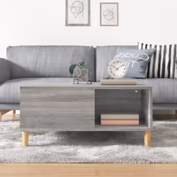 Tavolino Salotto Grigio Sonoma 80x80x36,5 cm Legno Multistratocod mxl 130095