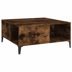 vidaXL Tavolino da Salotto Rovere Fumo 80x80x36,5 cm Legno Multistrato - Vista aggiuntiva 2