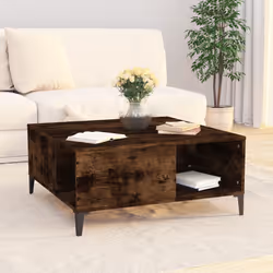 vidaXL Tavolino da Salotto Rovere Fumo 80x80x36,5 cm Legno Multistrato - Vista aggiuntiva 3