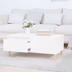 vidaXL Tavolino da Salotto Bianco 90x50x36,5 cm in Legno Multistrato - Vista aggiuntiva 3