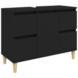 Vidaxl - Mobile Lavabo Nero 80x33x60 cm in Legno Multistrato 218722