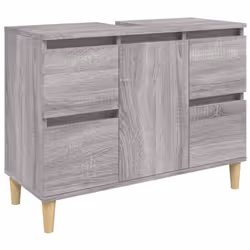 Mobile Lavabo Grigio Sonoma 80x33x60 cm in Legno Multistratocod mxl 104290 - Vista aggiuntiva 2