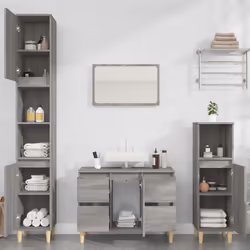 Mobile Lavabo Grigio Sonoma 80x33x60 cm in Legno Multistratocod mxl 104290 - Vista aggiuntiva 3