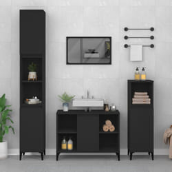 Vidaxl - Mobile Lavabo Nero 80x33x60 cm in Legno Multistrato 60135