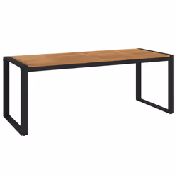 Tavolo Giardino con Gambe a U 200x90x75cm Legno Massello Acaciacod mxl 104433 - Vista aggiuntiva 2