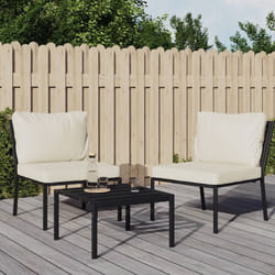 2 pz Sedie da Giardino con Cuscini, Poltrona da Giardino Sabbia 60x74x79 cm Acciaio Vidaxl