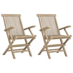 VidaXL 362764 sedia da esterno Terrazzo Teak Grigio