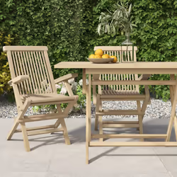 VidaXL 362764 sedia da esterno Terrazzo Teak Grigio