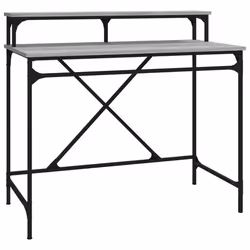 Scrivania Grigio Sonoma 100x50x90 cm Legno Multistrato e Ferrocod mxl 105255 - Vista aggiuntiva 2