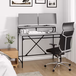 Scrivania Grigio Sonoma 100x50x90 cm Legno Multistrato e Ferrocod mxl 105255 - Vista aggiuntiva 3