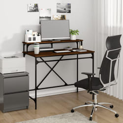Vidaxl - Scrivania da Studio, Tavolo Porta pc per Computer Rovere Marrone 100x50x90 cm Legno Multistrato e Ferro