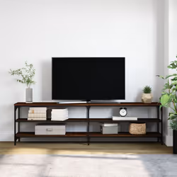 Mobile TV Rovere Marrone 180x30x50cm Legno Multistrato Metallocod mxl 127291 - Vista aggiuntiva 3
