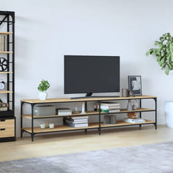Mobile TV Rovere Sonoma 200x30x50cm Legno Multistrato e Metallocod mxl 79529