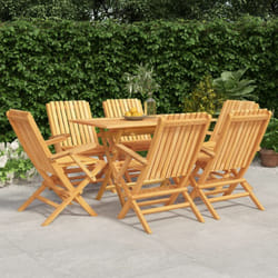 vidaXL Set da Pranzo da Giardino 7 pz in Legno Massello di Teak