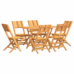 Set da Pranzo da Giardino 7 pz in Legno Massello di Teakcod mxl 124197 - Vista aggiuntiva 2
