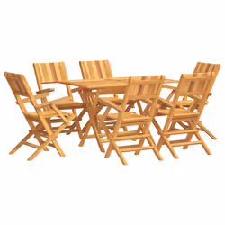 Set da Pranzo da Giardino 7 pz in Legno Massello di Teakcod mxl 100260 - Vista aggiuntiva 2