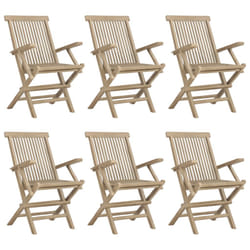 VidaXL 3155071 sedia da esterno Terrazzo Teak Grigio