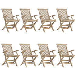 VidaXL 3155072 sedia da esterno Terrazzo Teak Grigio