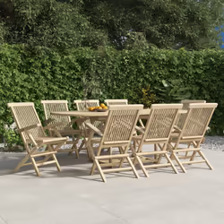 VidaXL 3155072 sedia da esterno Terrazzo Teak Grigio