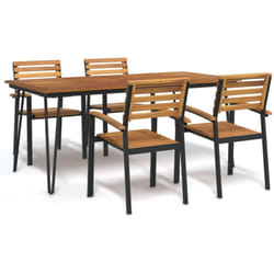 Vidaxl - Set Pranzo da Giardino 5 pz Legno Massello di Acacia e Metallo